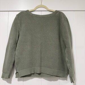 ✨ PACT Luxe Knit Boatneck Sweater – Sage Green – Size S ✨